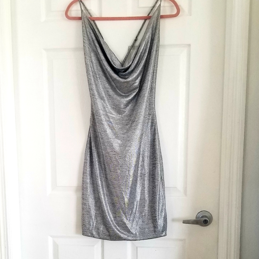 Bright silver dress